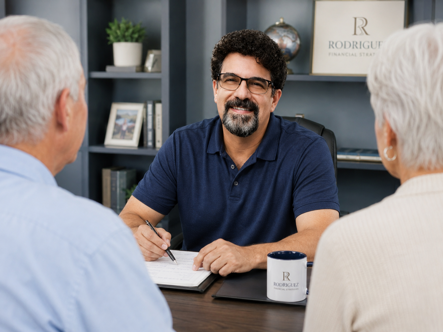 Danny Rodriguez, Medicare agent, meeting with senior clients